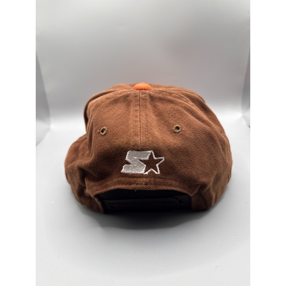 Vintage Cleveland Browns Starter Snapback Hat Brown Orange NFL Cap Cotton #54 - Picture 9 of 12